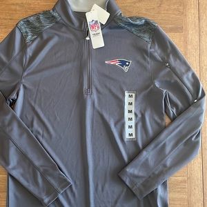 Long sleep grey patriots zip-up size medium